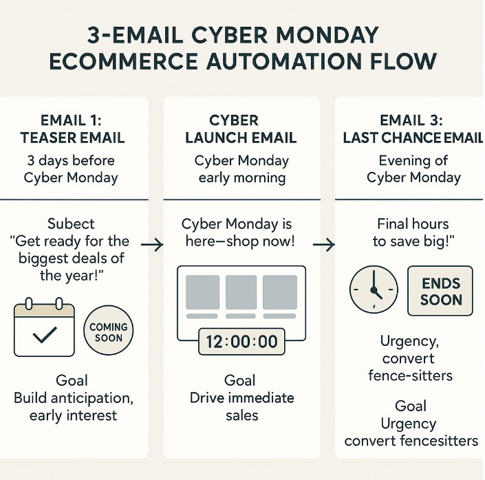 3-email Cyber Monday flow