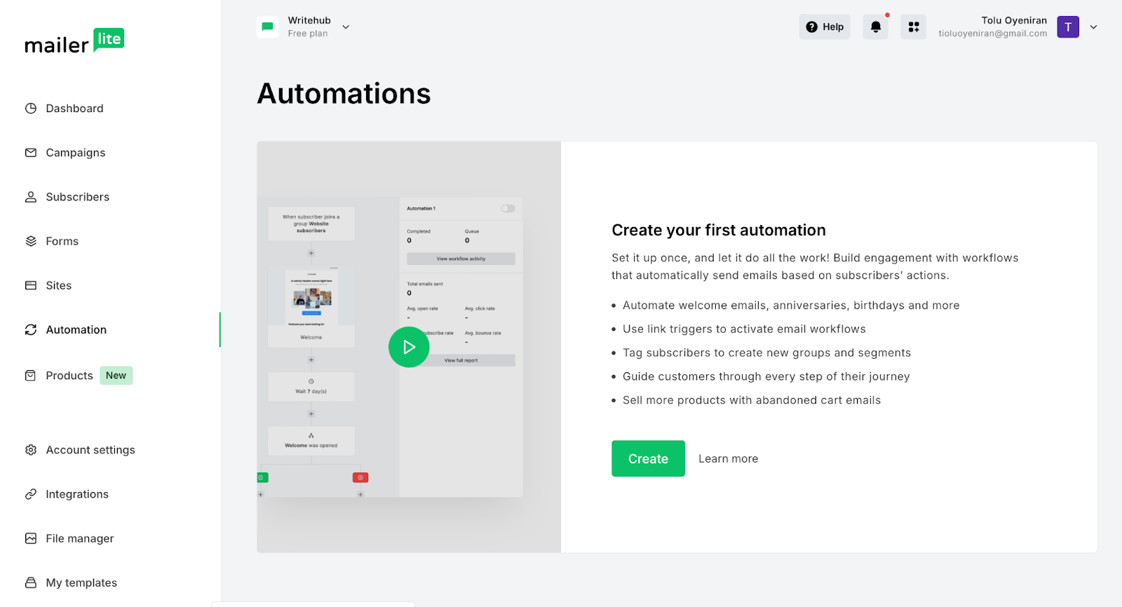 MailerLite automations