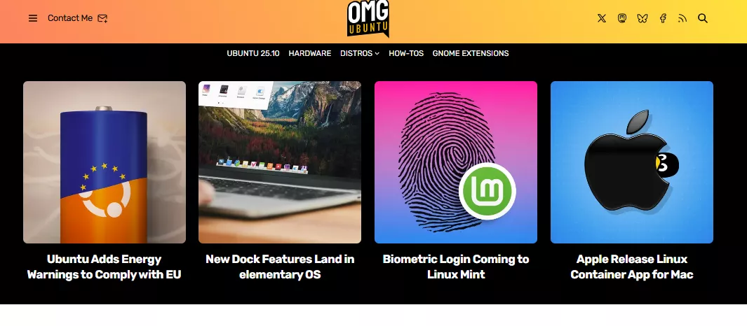 Wordpress website example by OMG Ubuntu