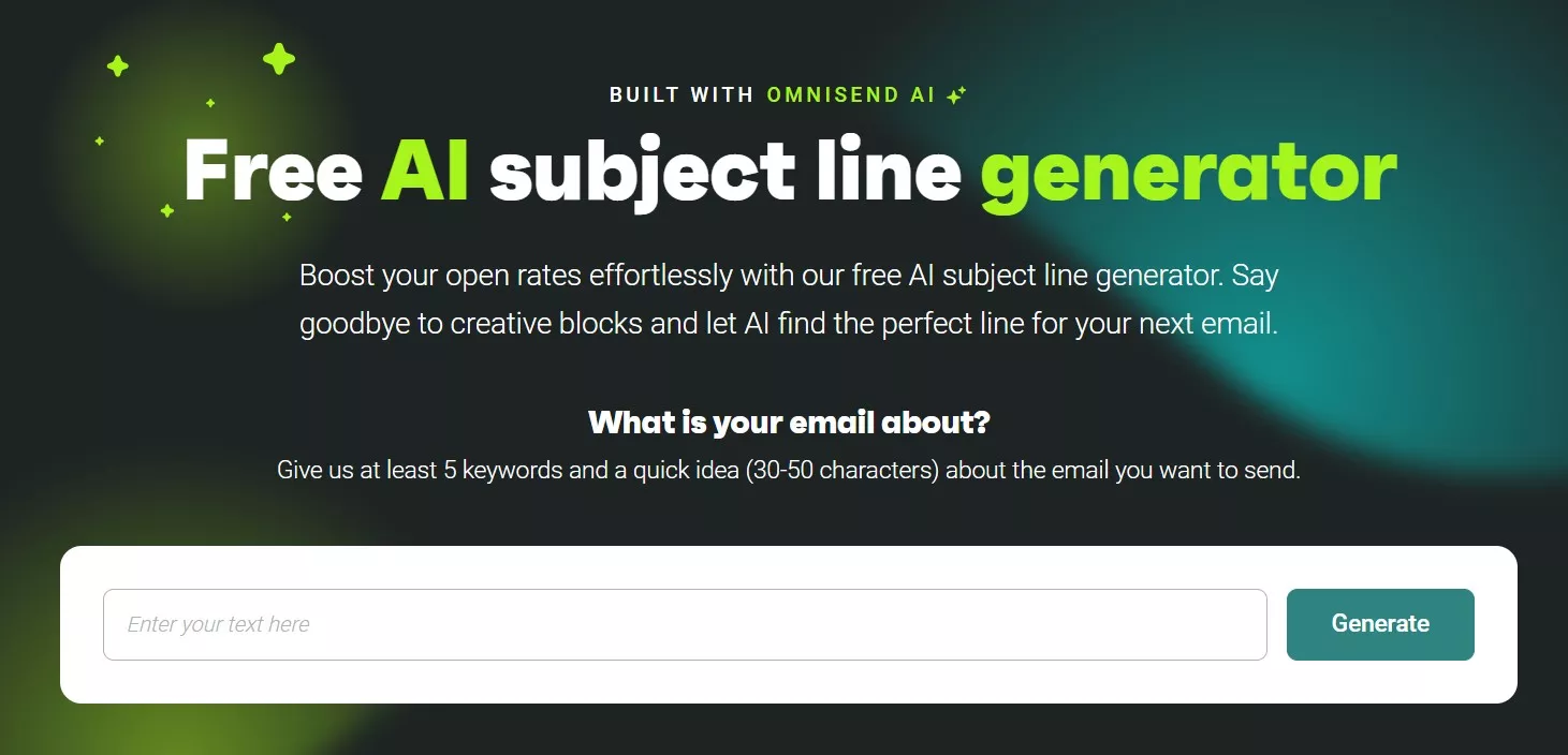 Omnisend subject line generator