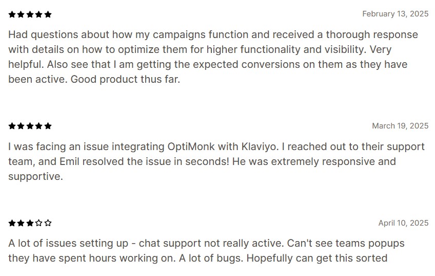 OptiMonk reviews