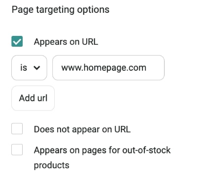 Page targeting options