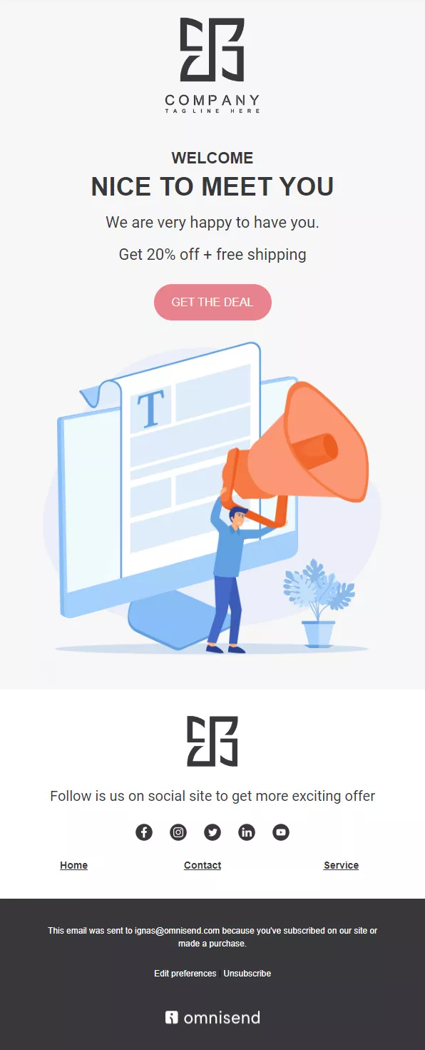 Welcome email template