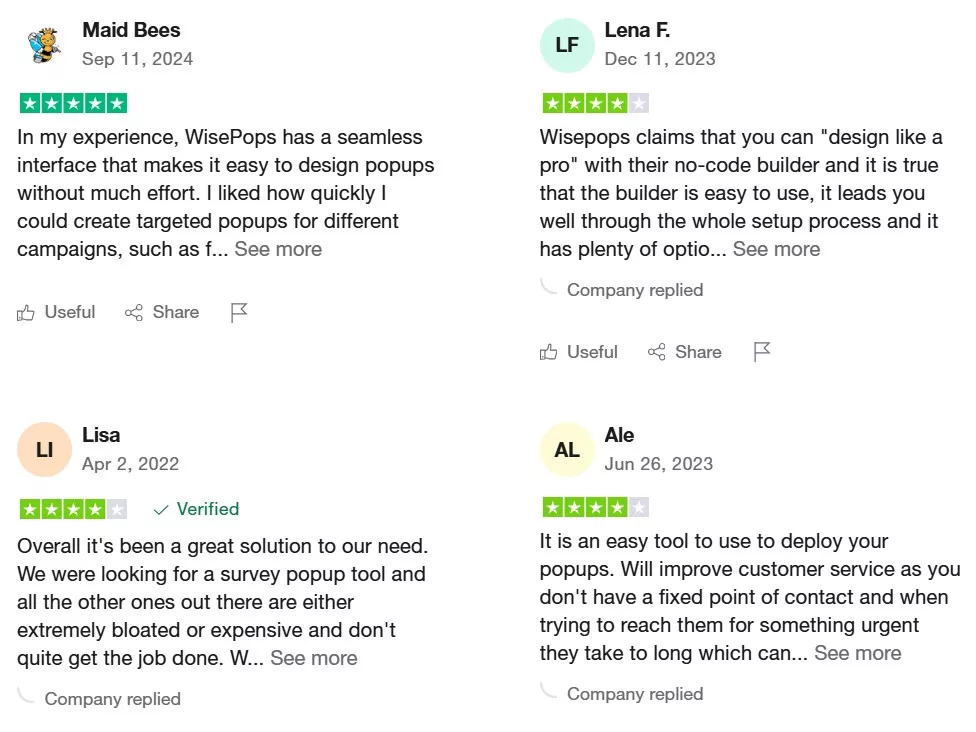 Wisepops reviews