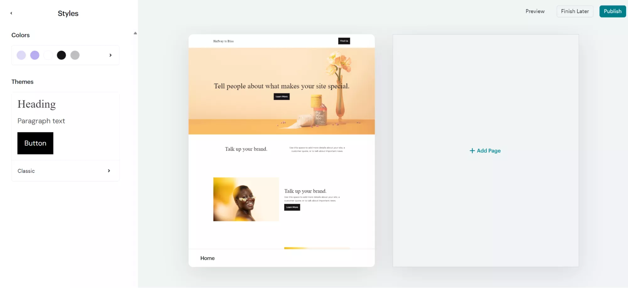 Adding a new page