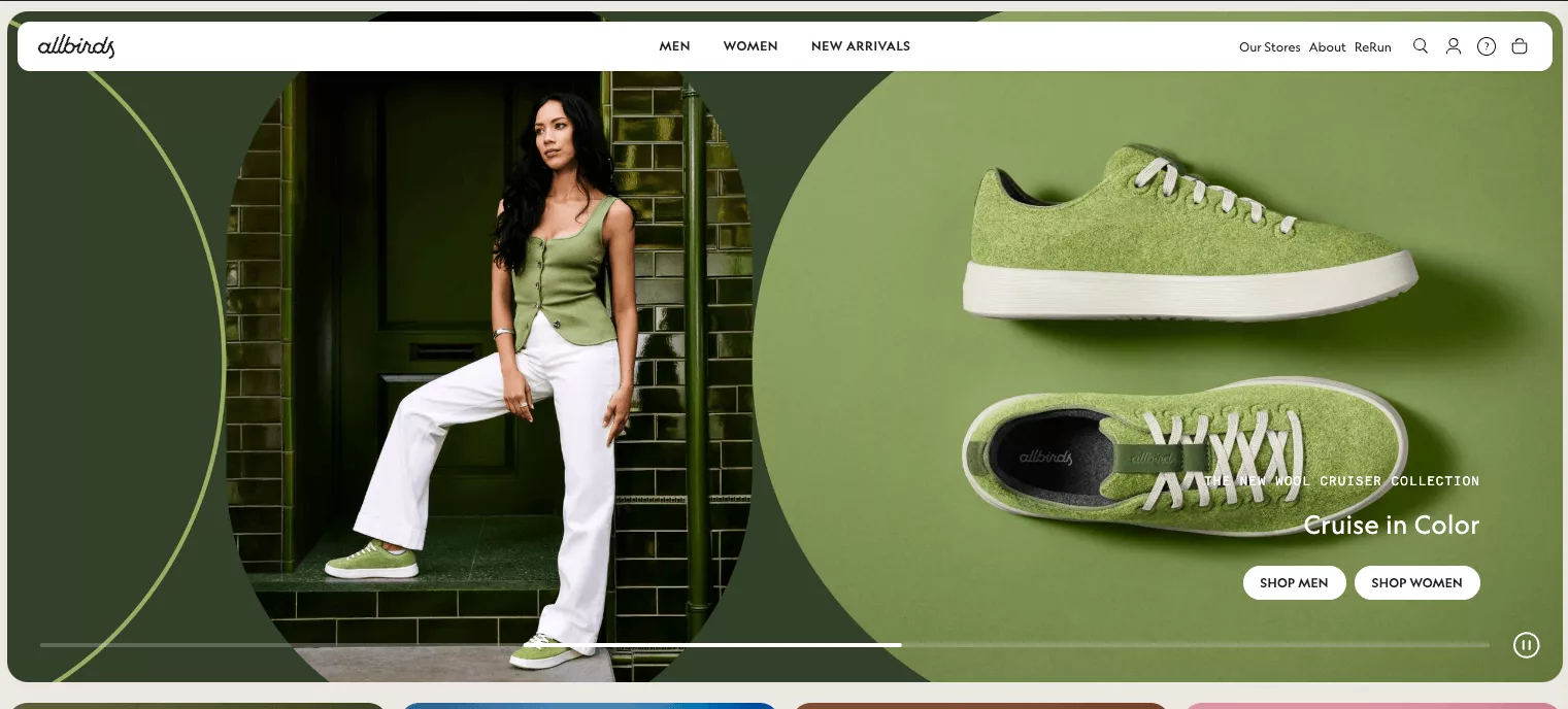 Allbirds homepage