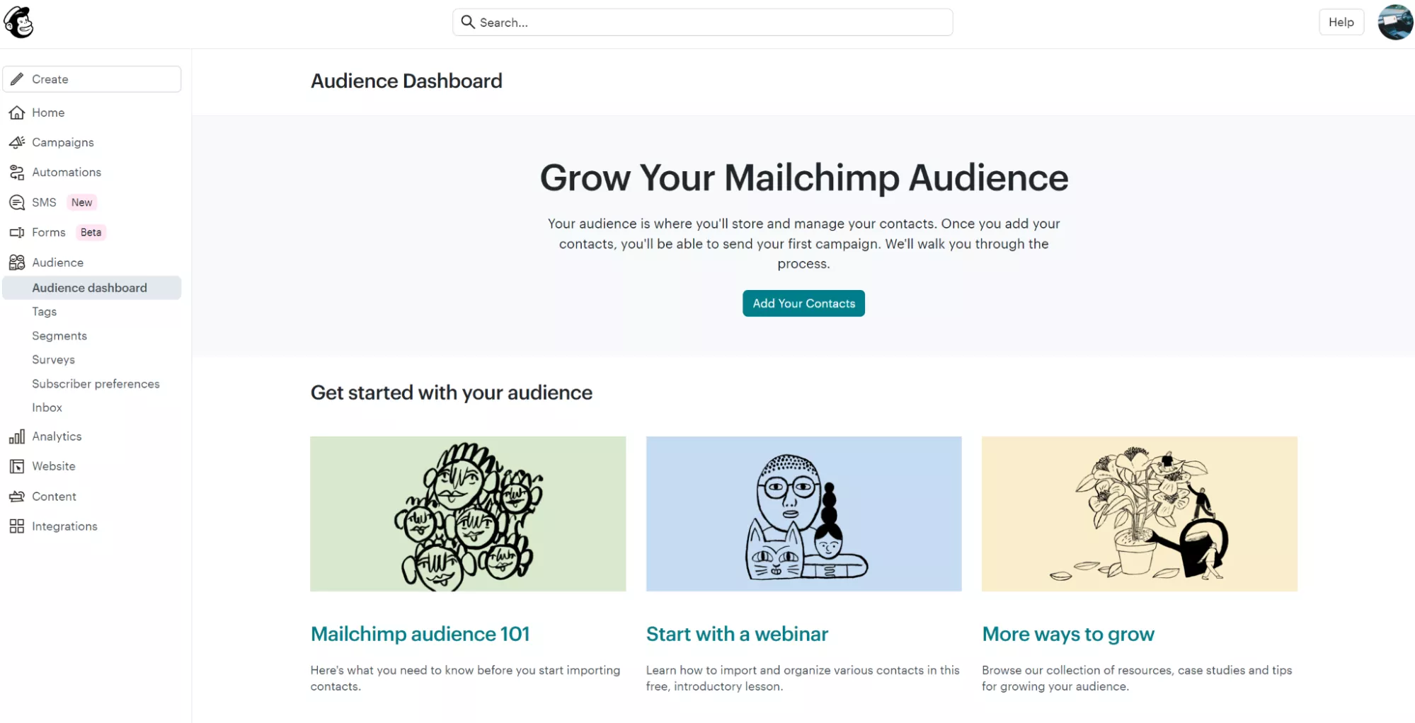 Audience dashboard