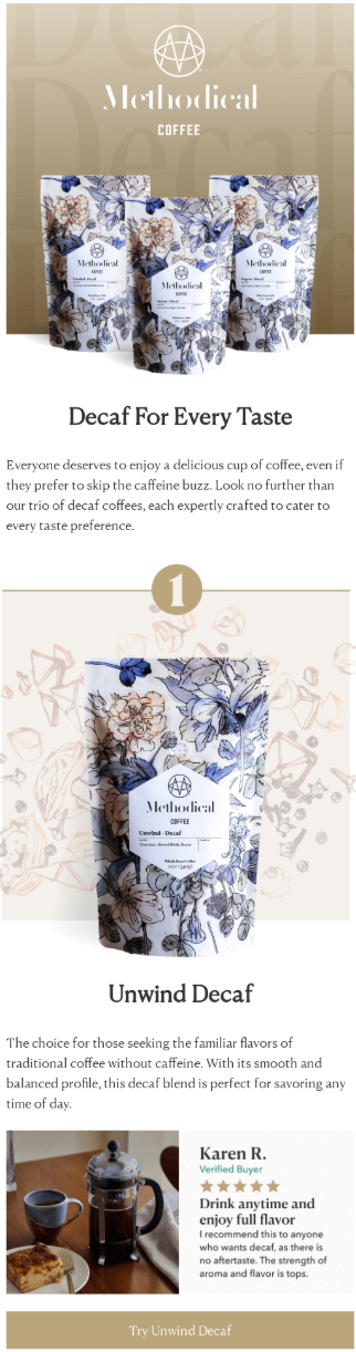 methodical coffee email