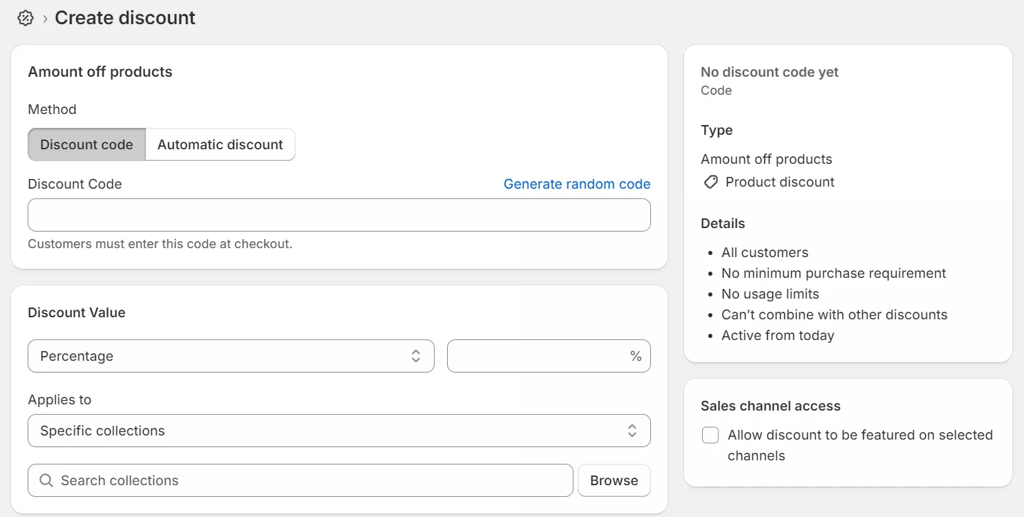 Creating a discount
