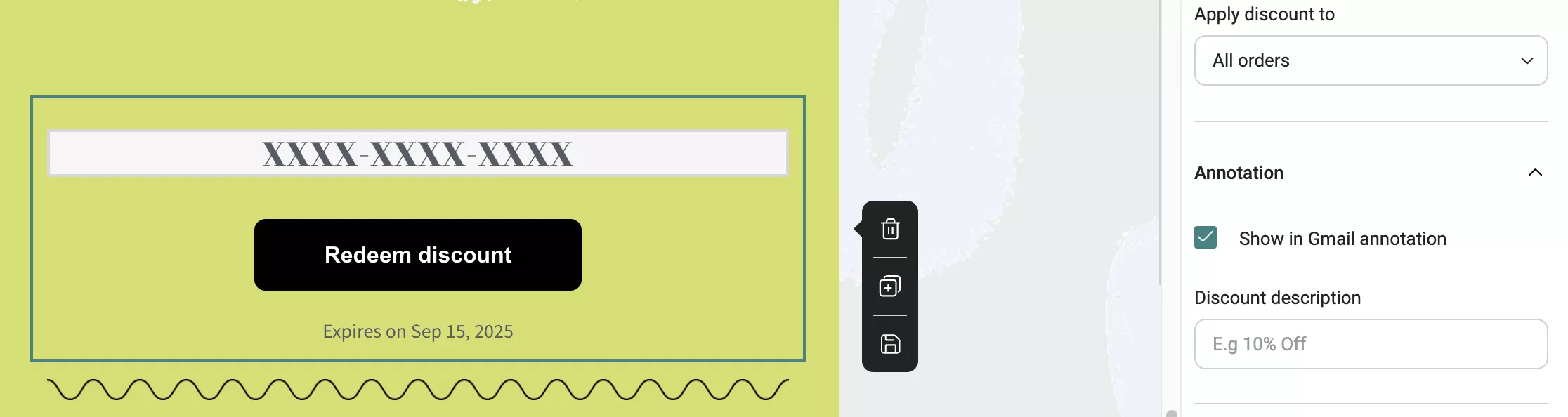 Discount annotation settings in Omnisend