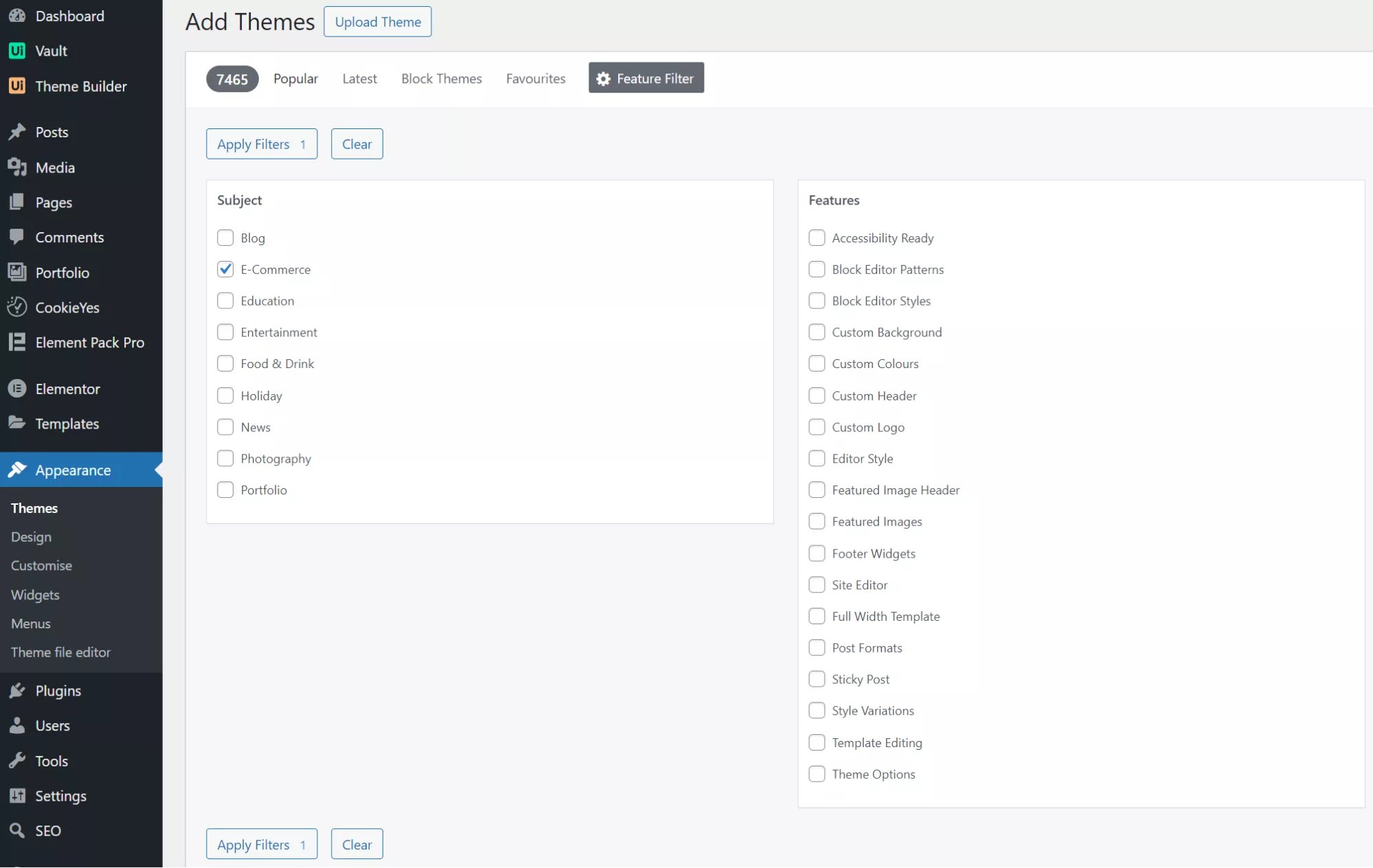 WooCommerce-ready theme selection filter Ecommerce 