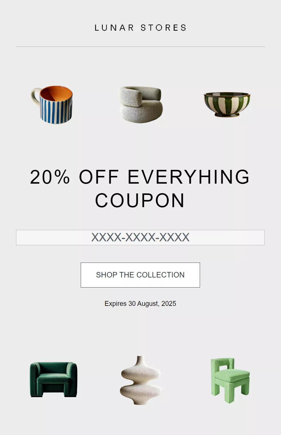 Email template with a coupon
