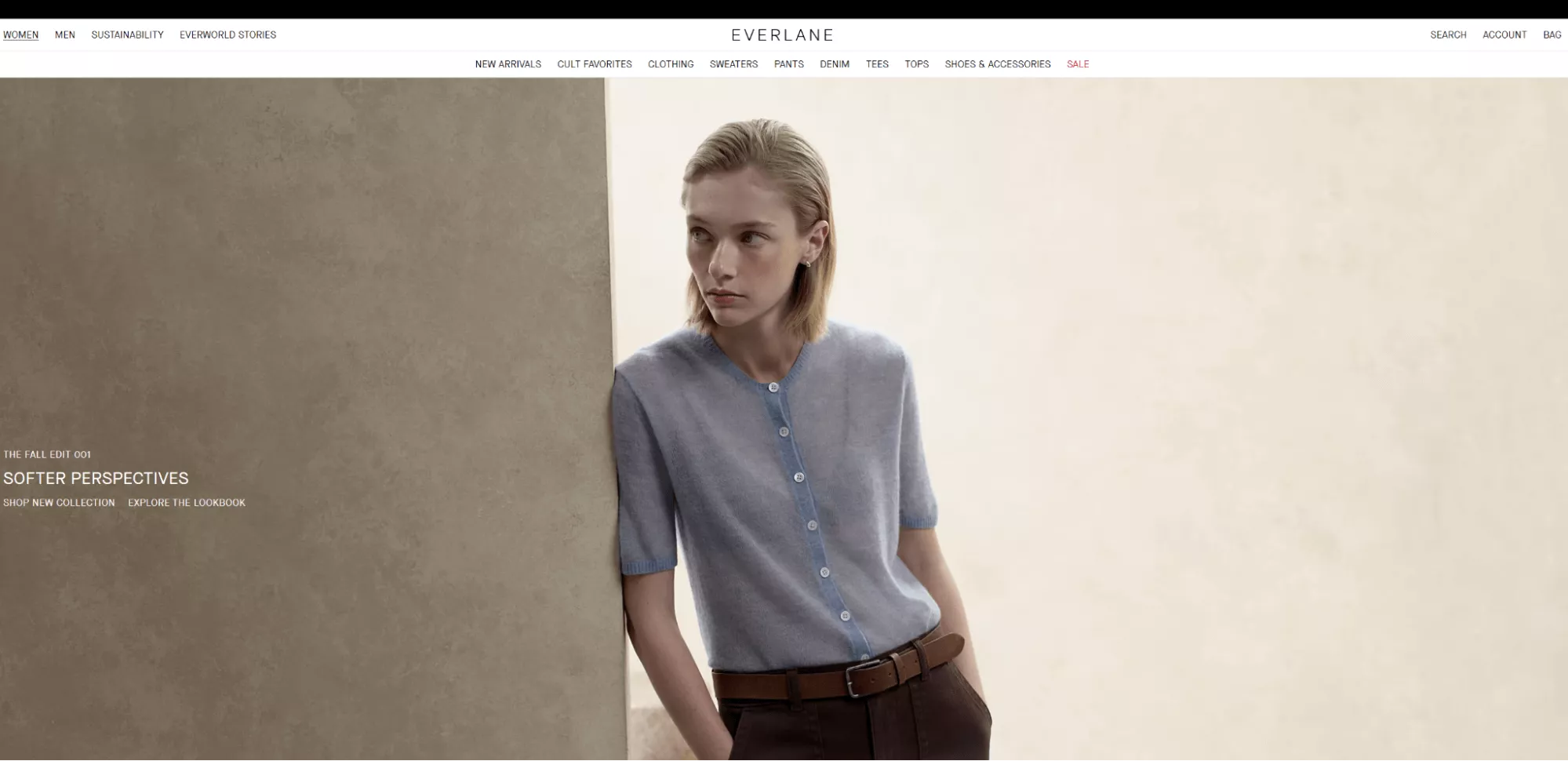 Everlane homepage