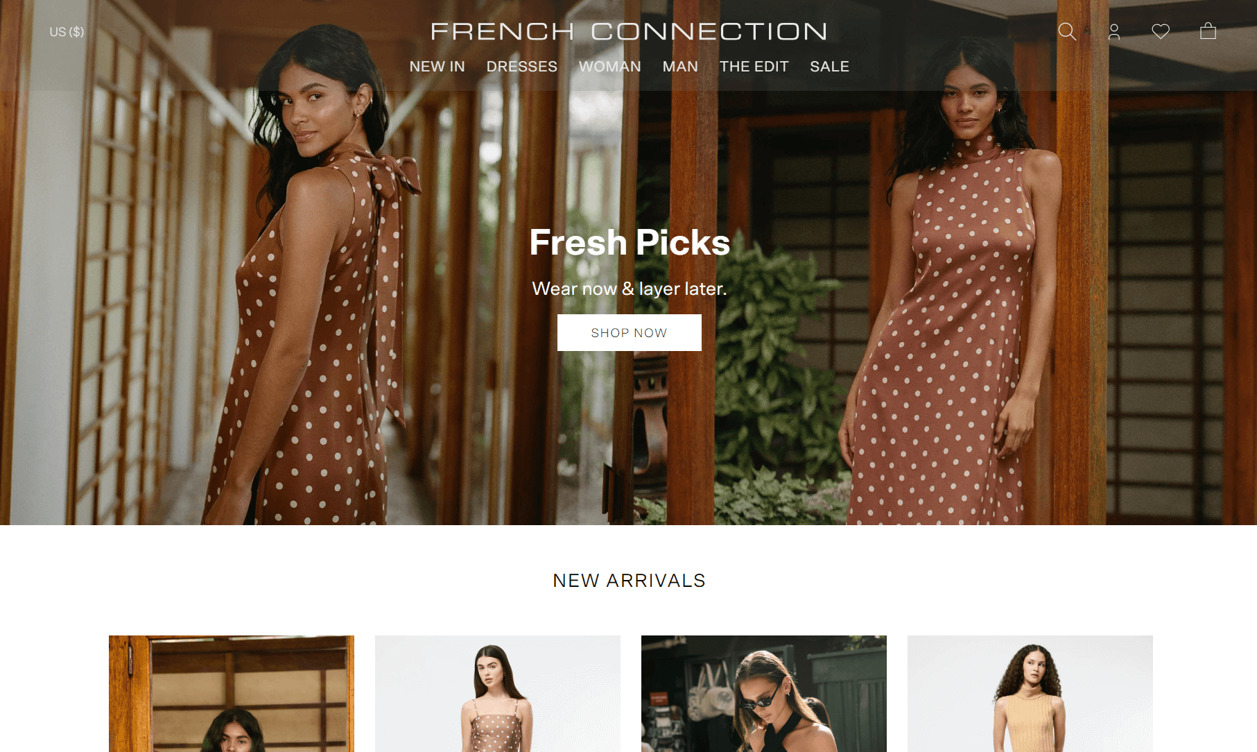 French Connection homepage