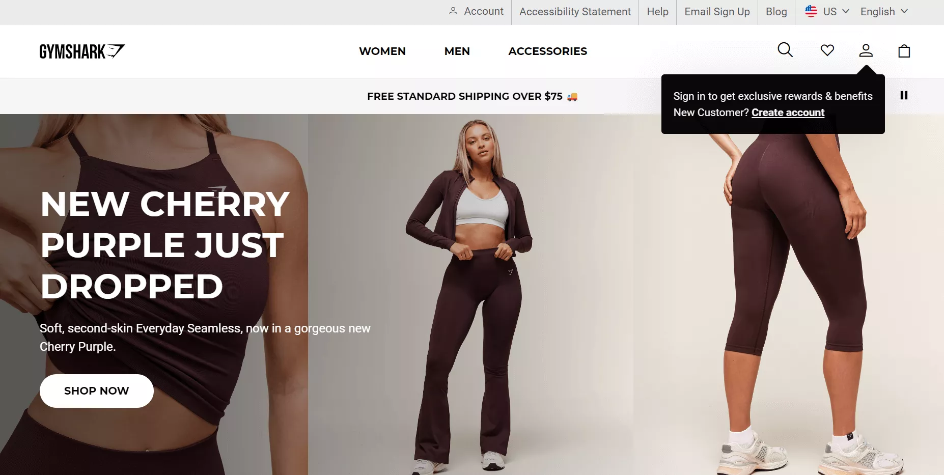 Gymshark homepage