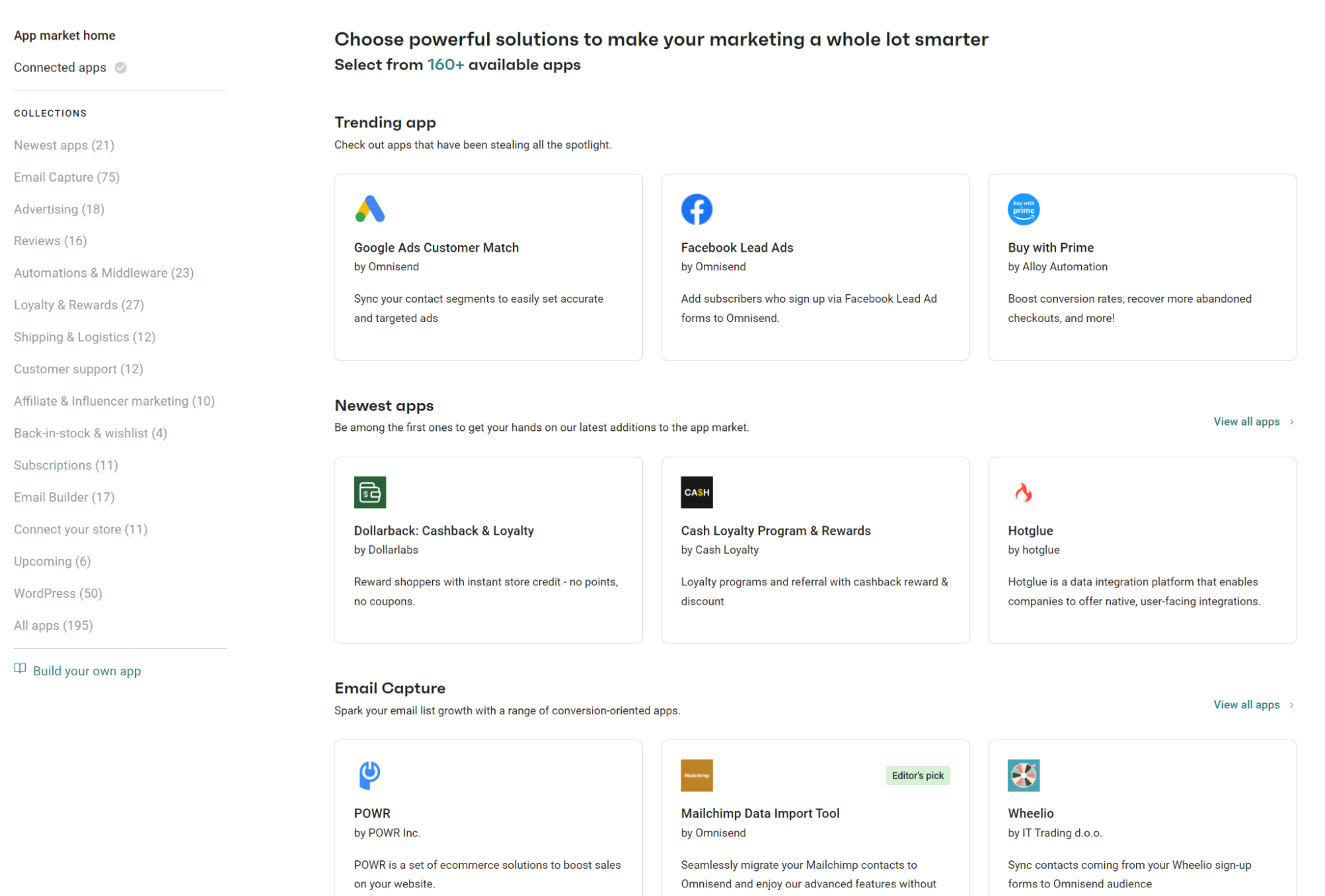 Omnisend integrations