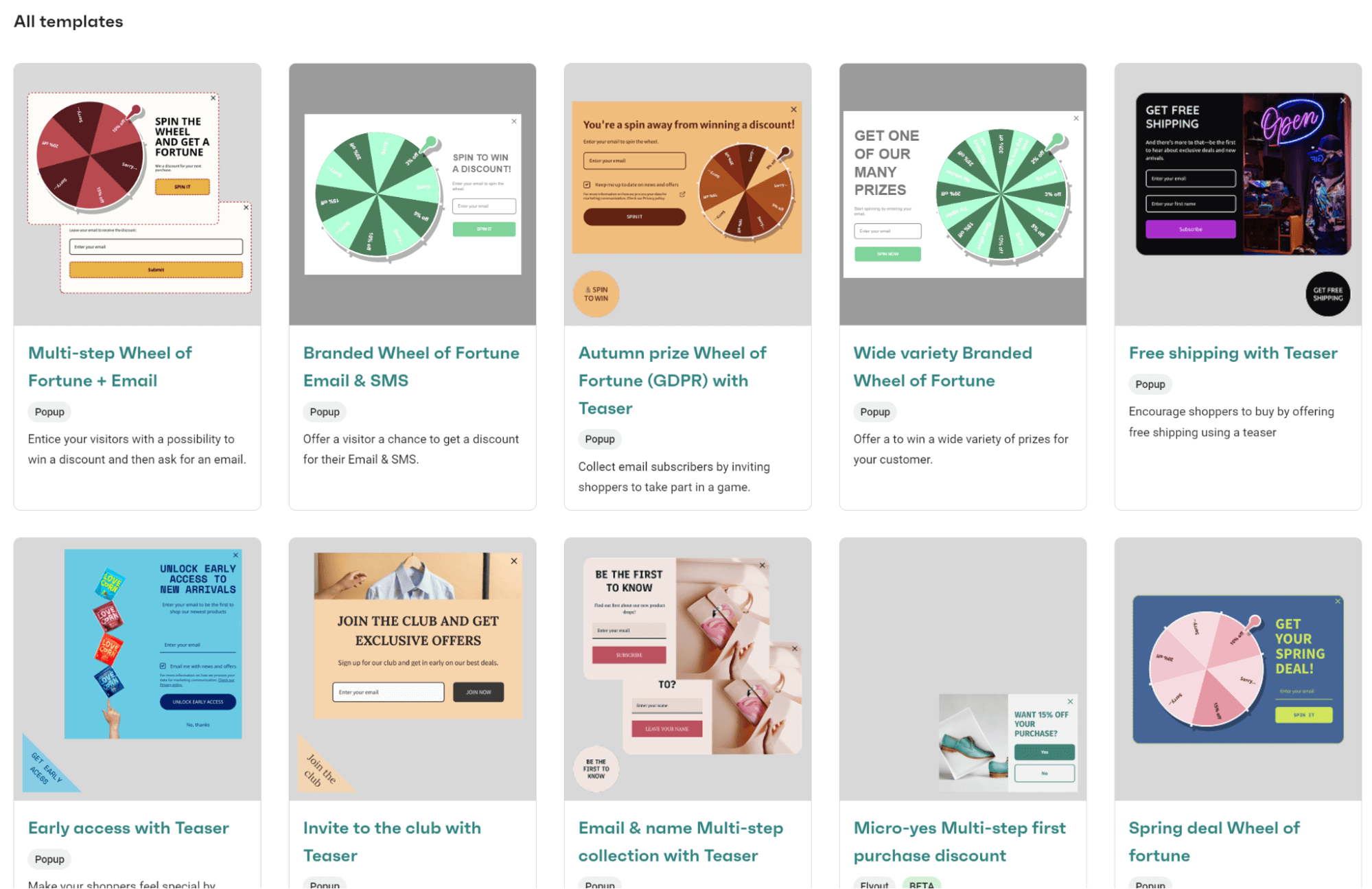 Omnisend templates