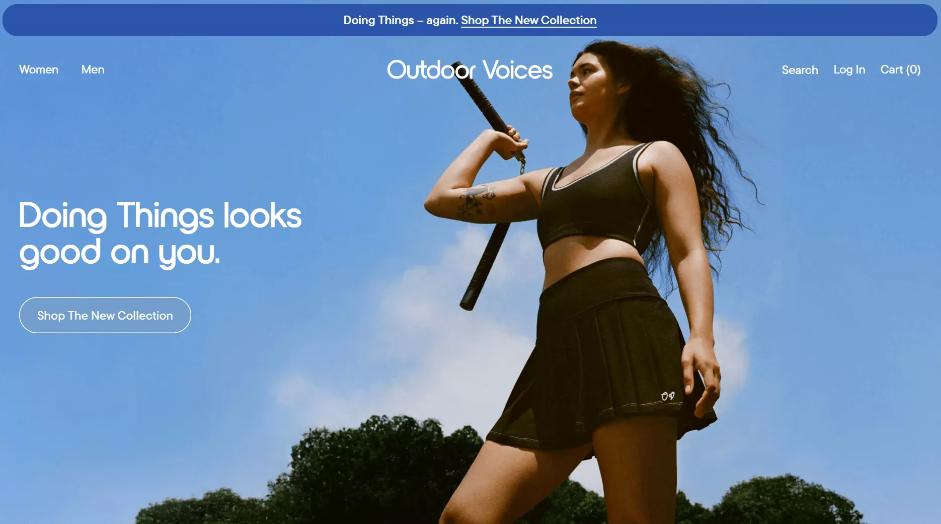 Outdoor Voices homepage