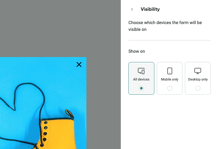 Popup visibility