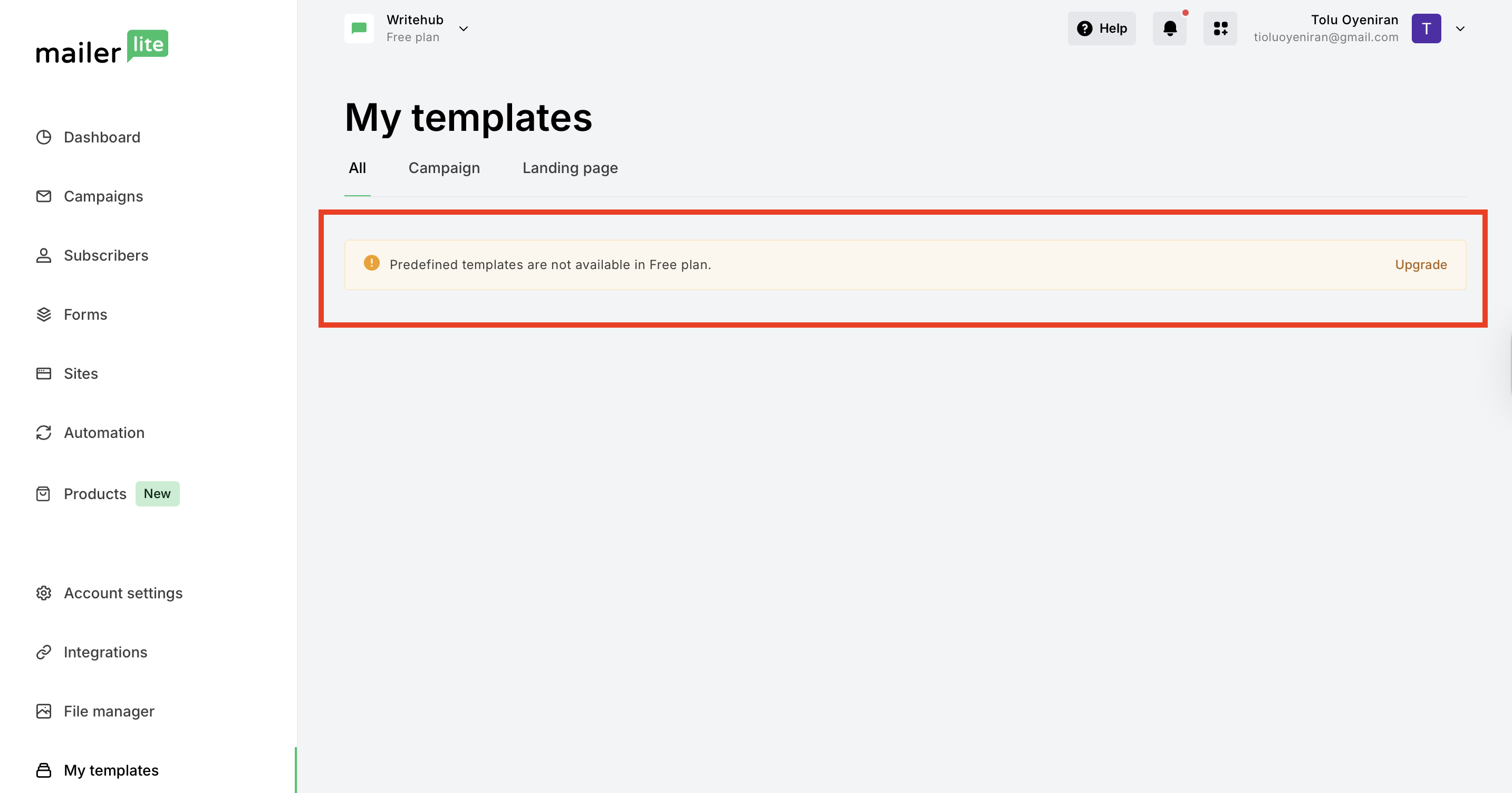 MailerLite templates