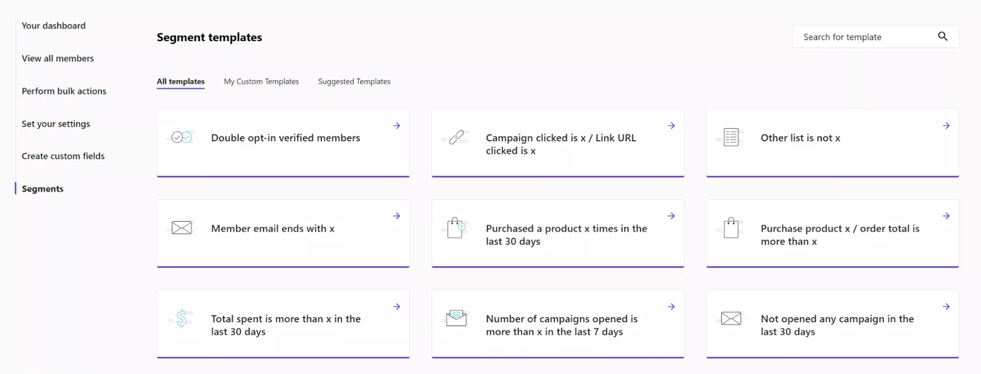Segment templates