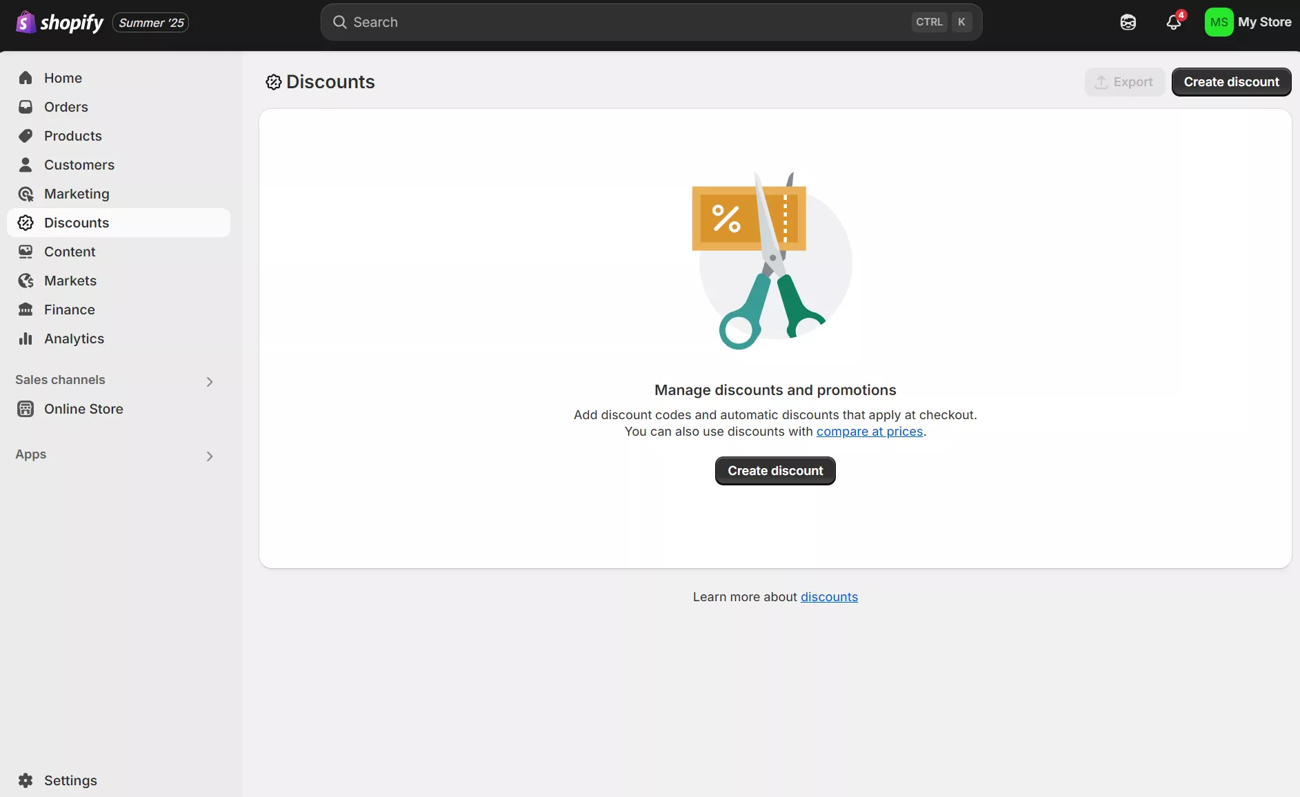 Shopify discount dashboard