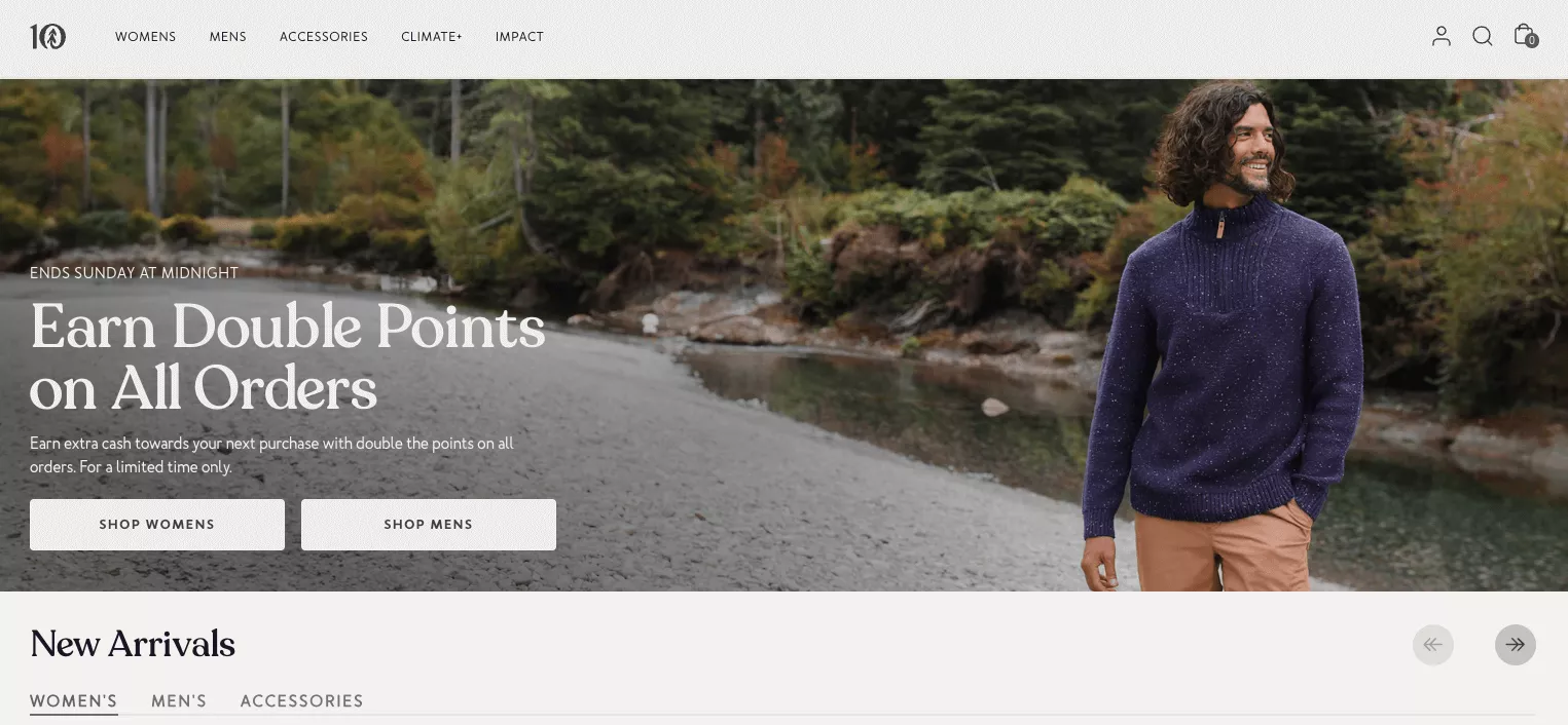 Tentree homepage