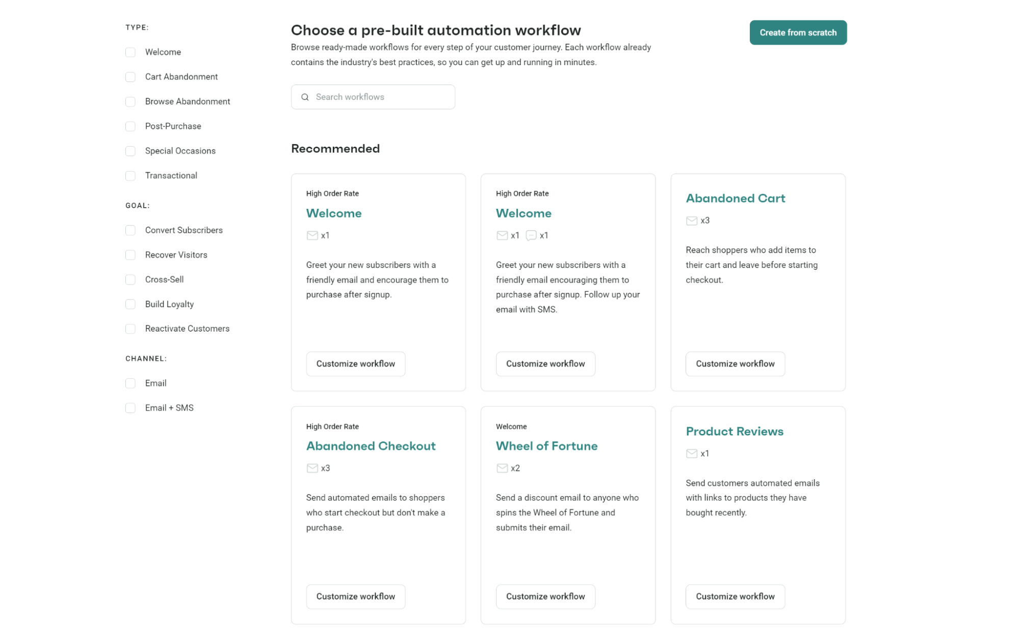Pre-built automation workflows