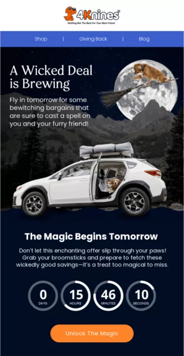 4Knines Halloween email