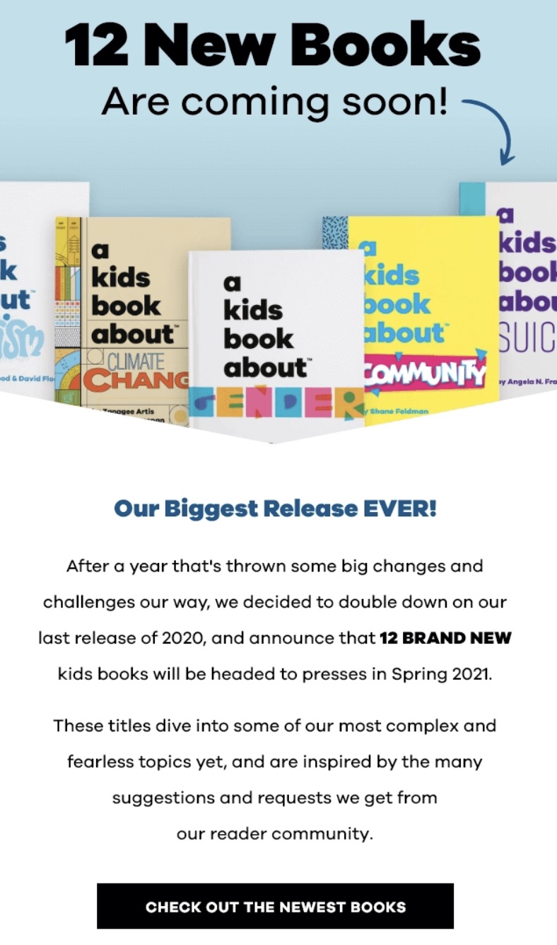 Announcement email