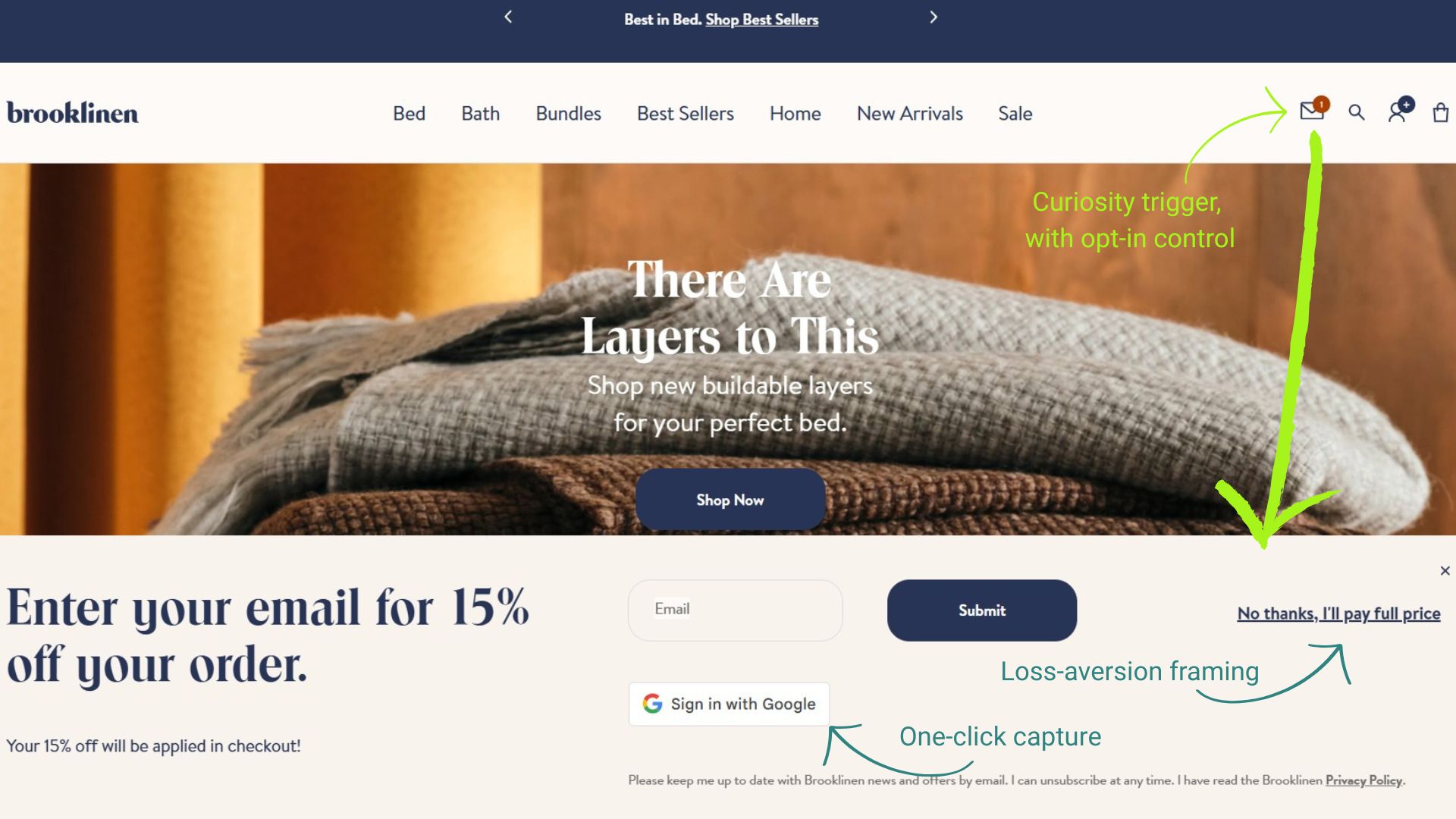 Brooklinen popup