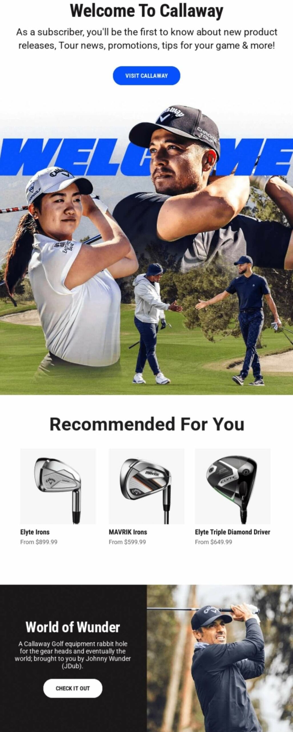 Callaway Golf email