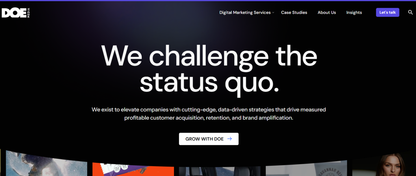 DOE Media agency homepage