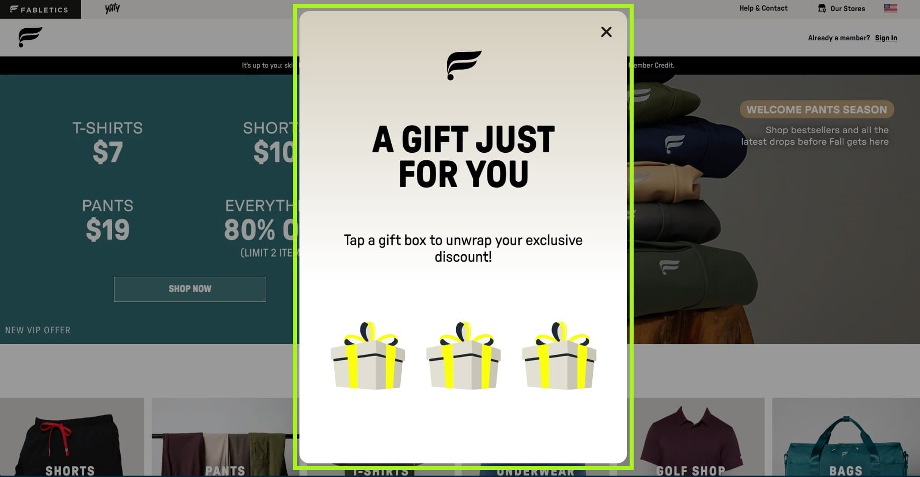 Fabletics popup