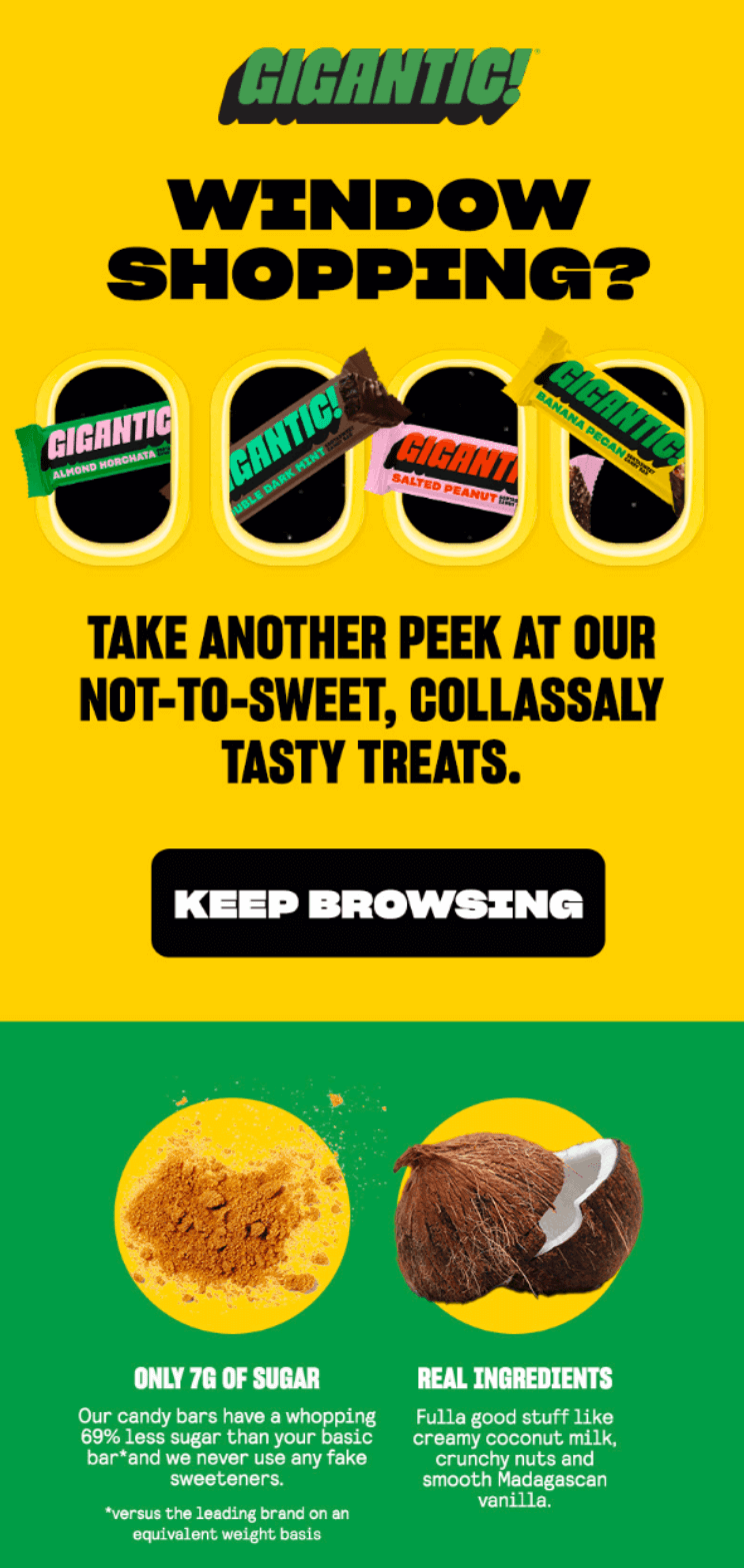 Gigantic! browse abandonment email example