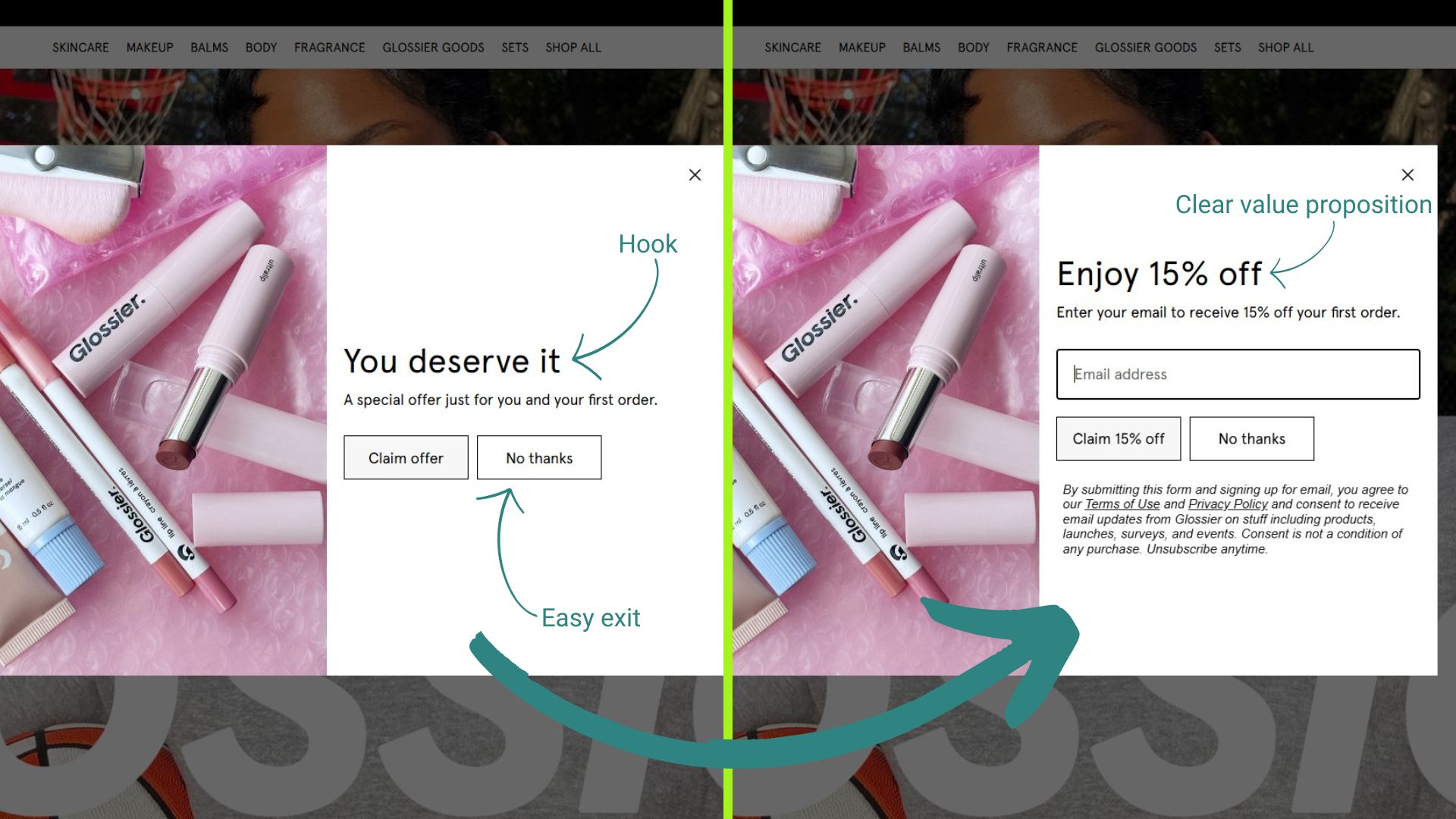 Glossier popup