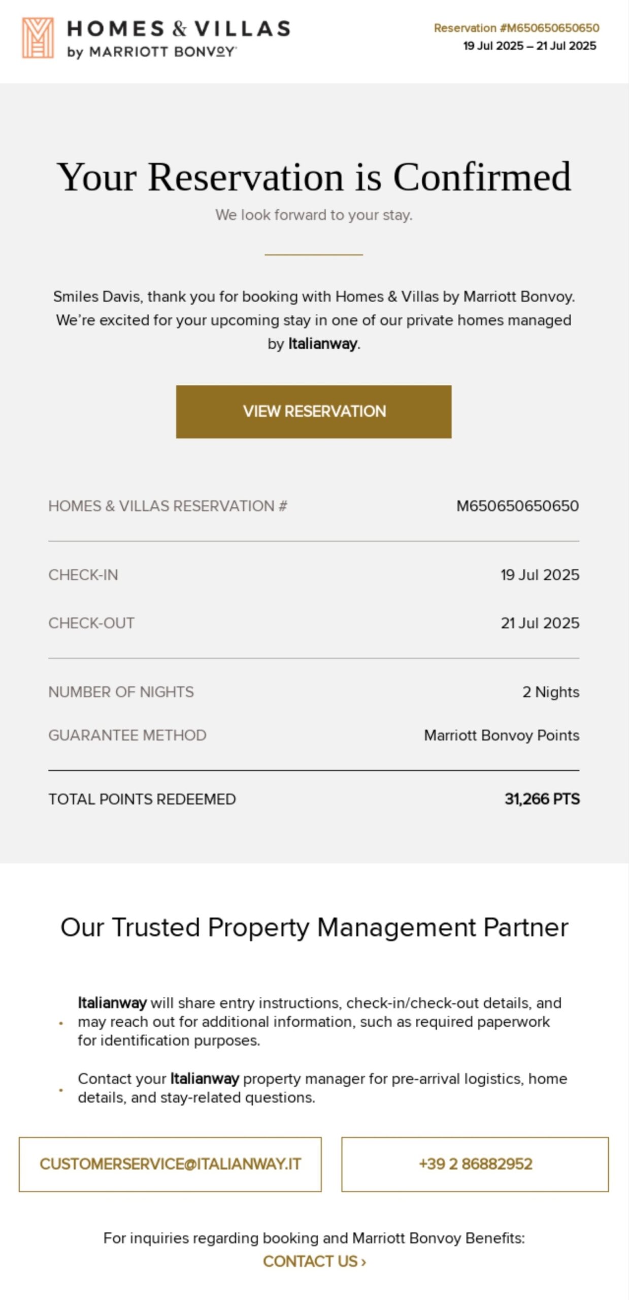 Marriott email