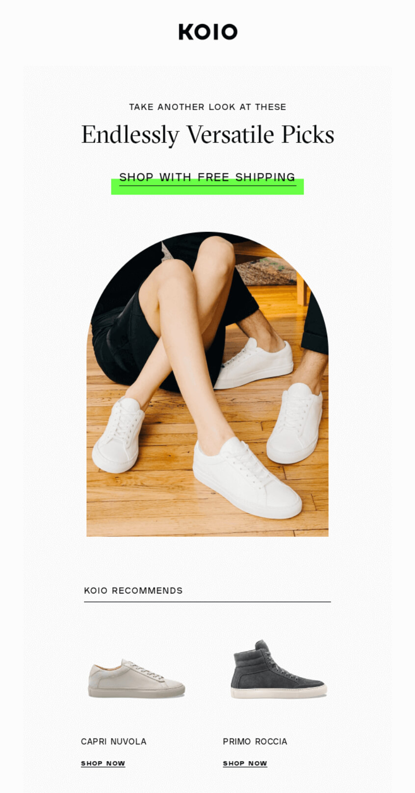 Koio browse abandonment email example