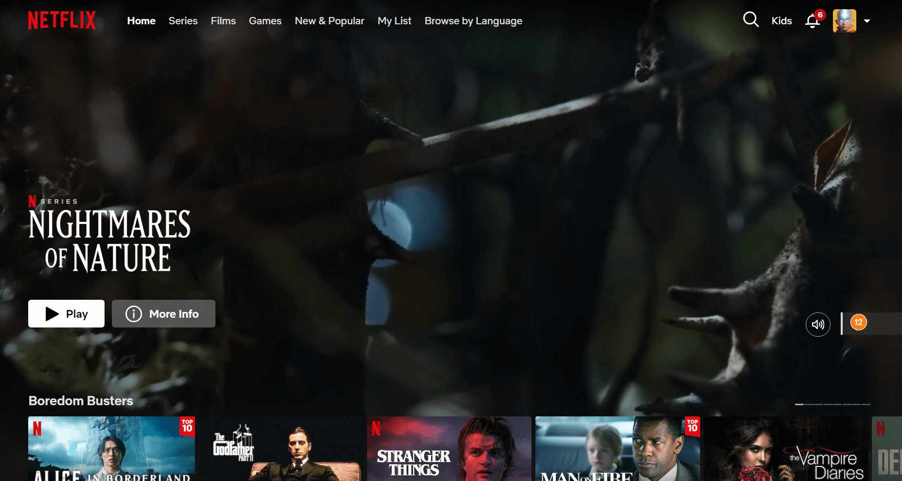 A screenshot of Netflix website