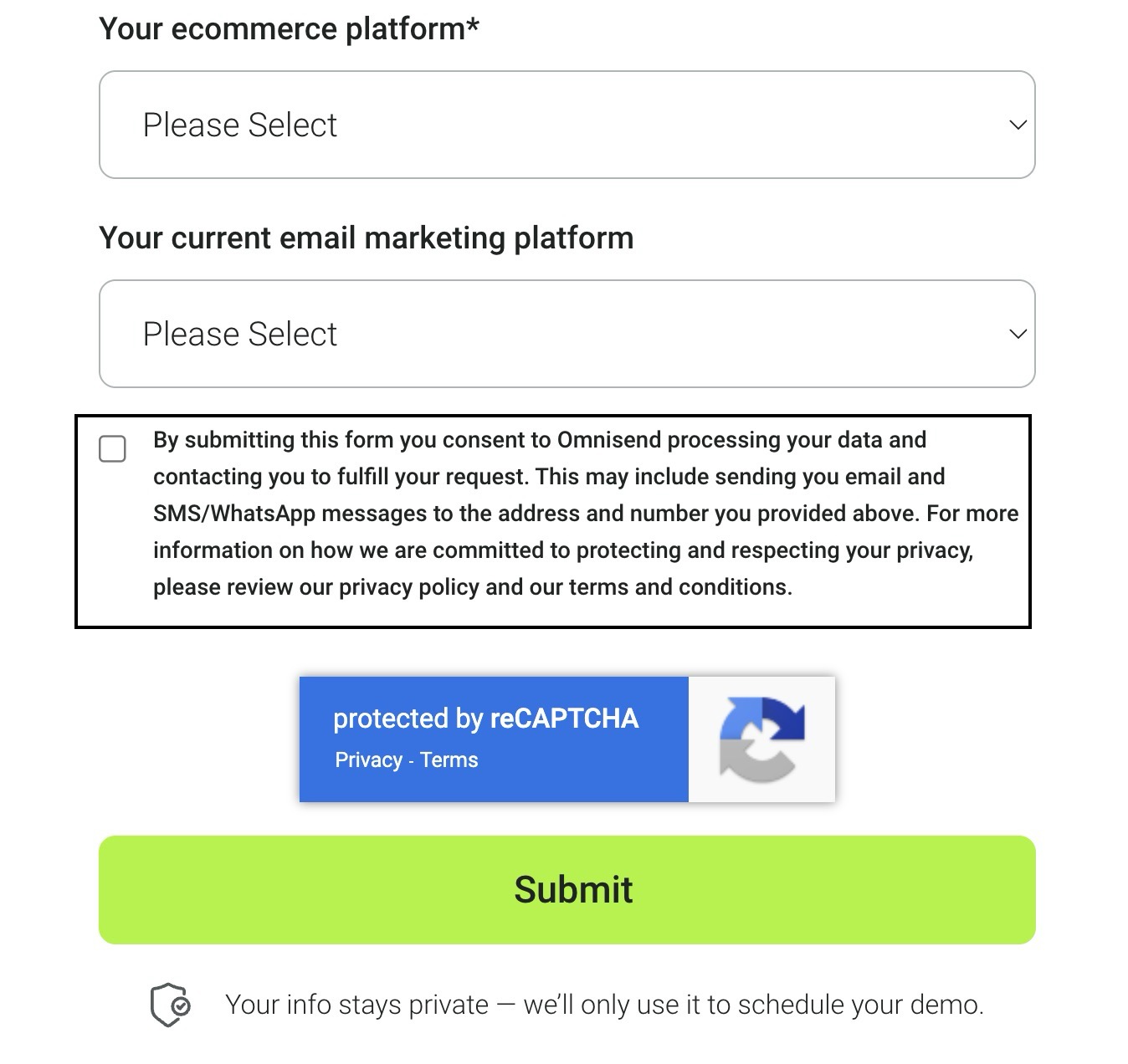 Consent checkbox