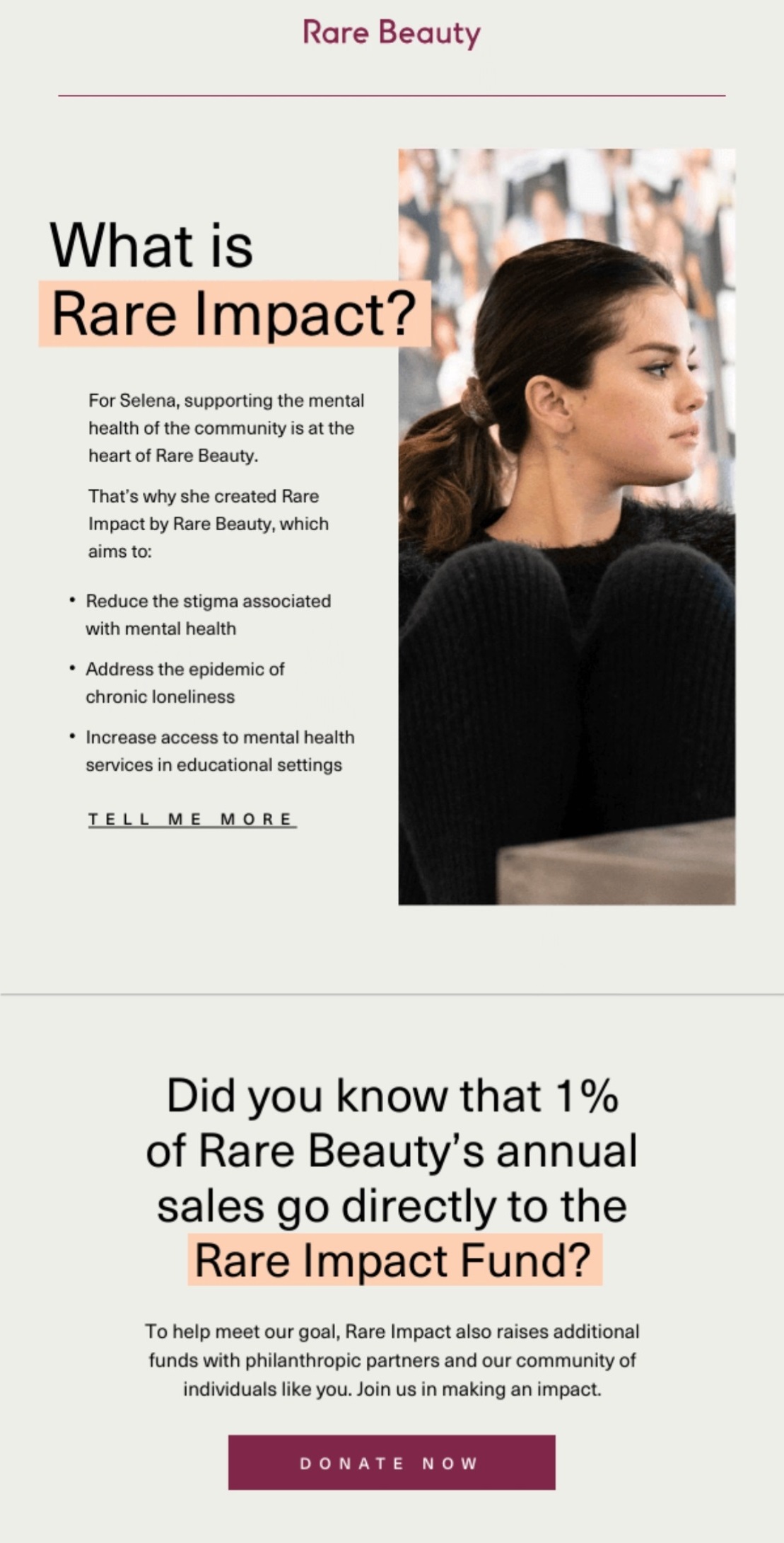 Rare Beauty email