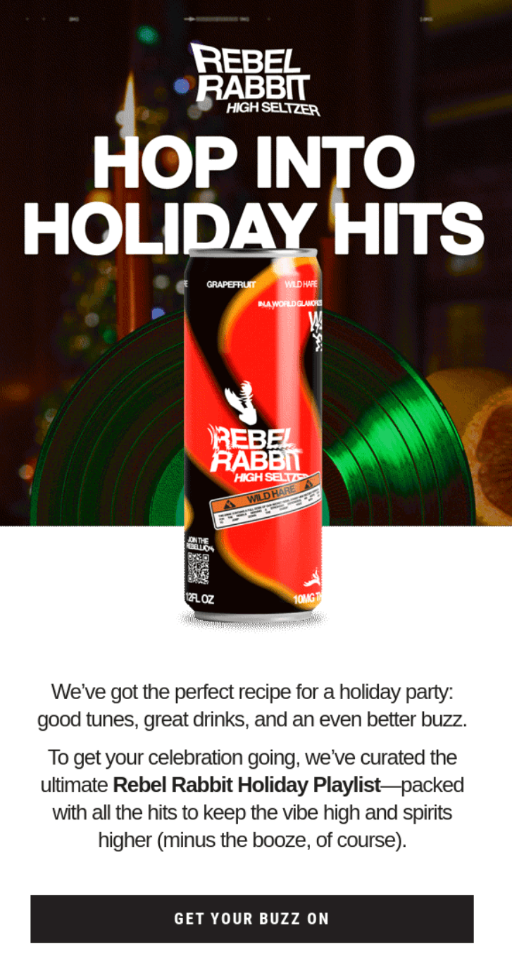 Rebel Rabbit's Black Friday email example