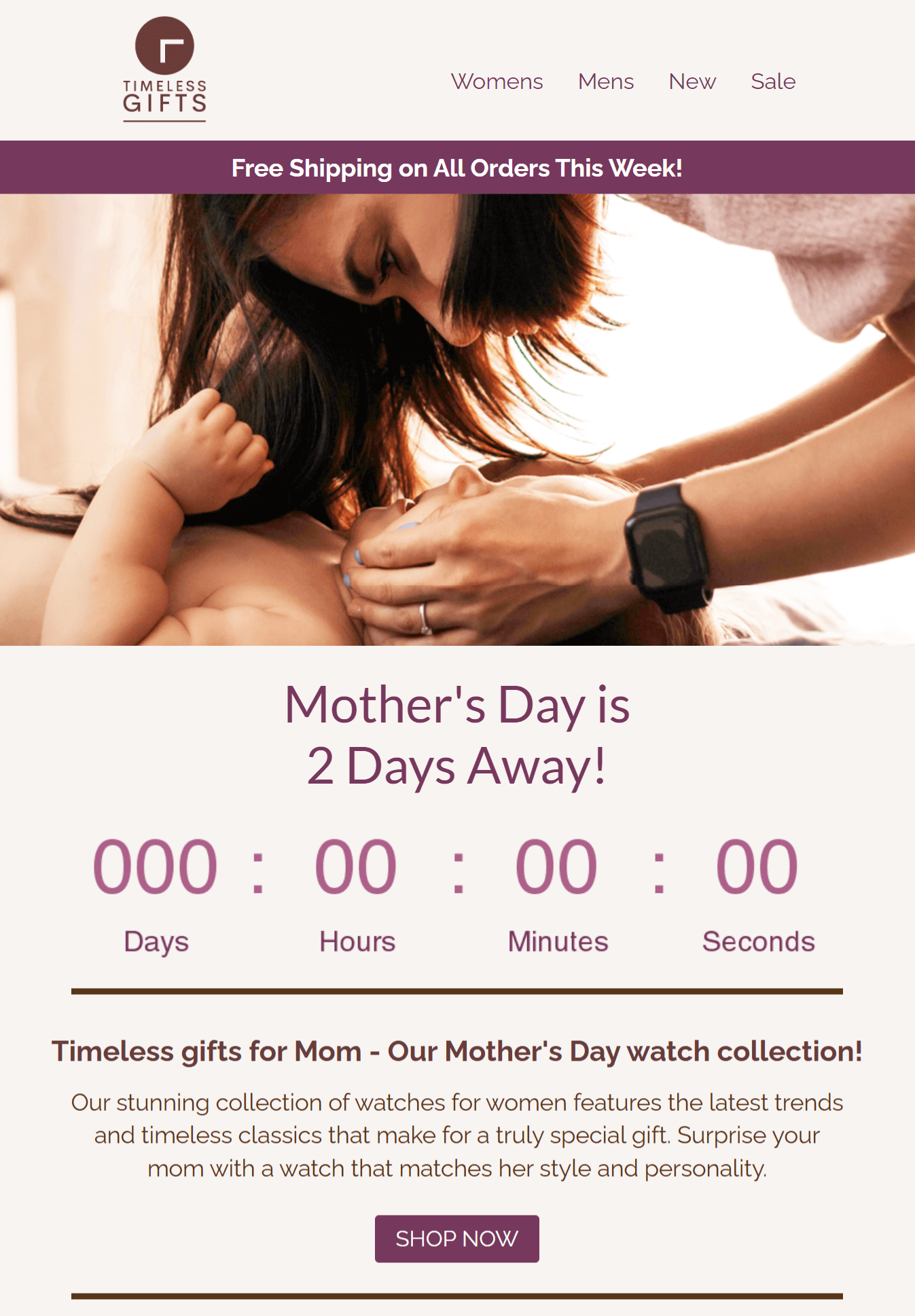 Timeless Gifts email