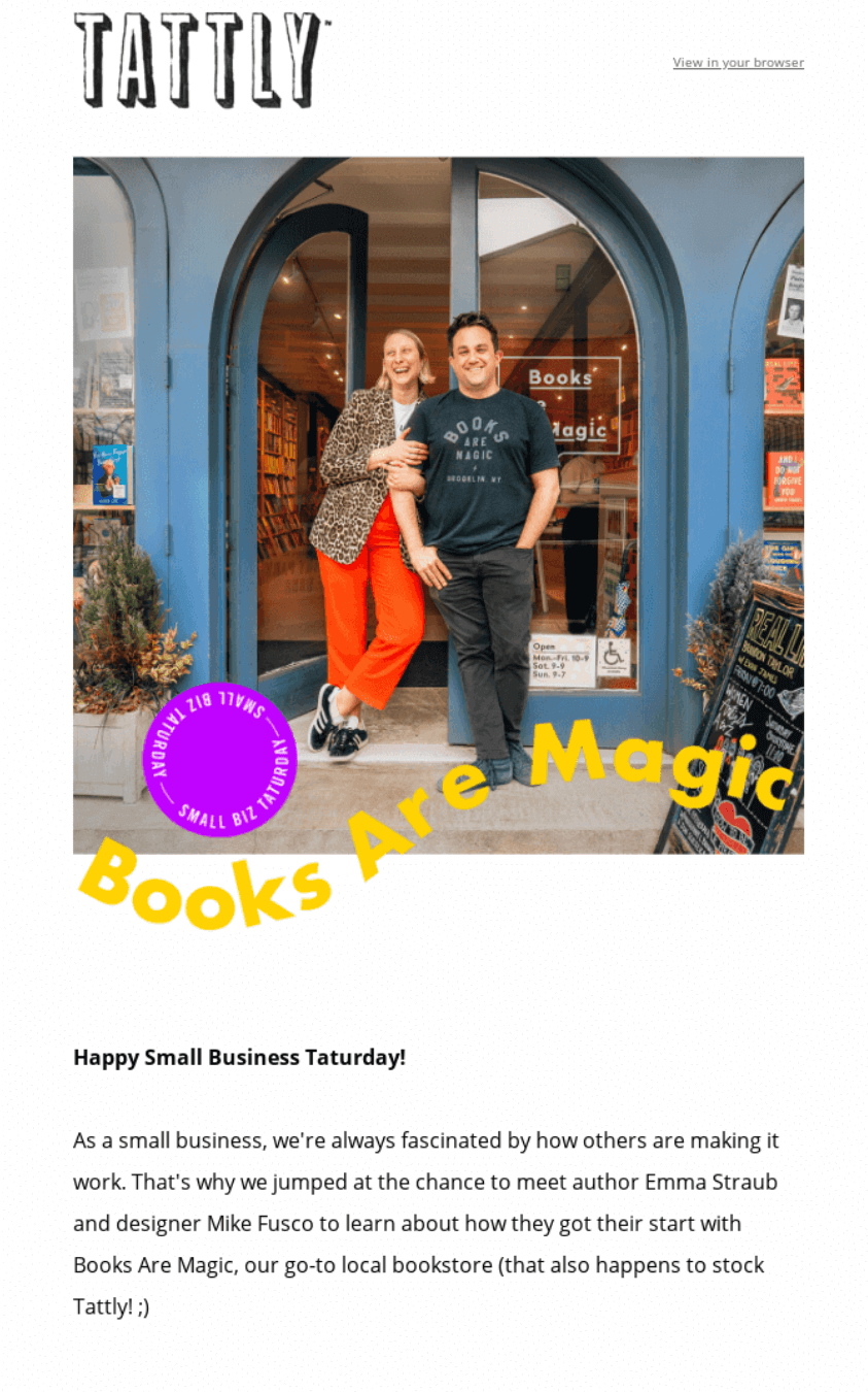 Tattly's Black Friday email example
