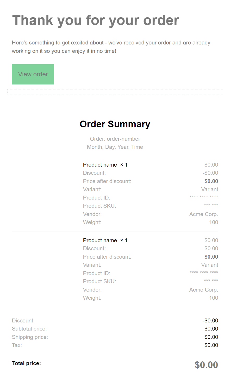 Thank you for your order