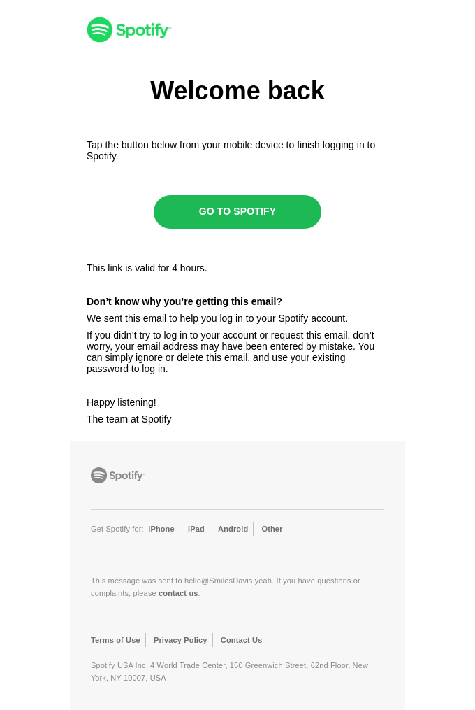 Welcome back Spotify