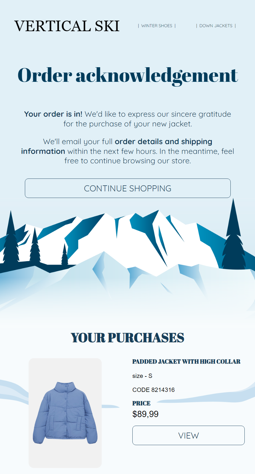 Omnisend Winter Apparel acknowledgement