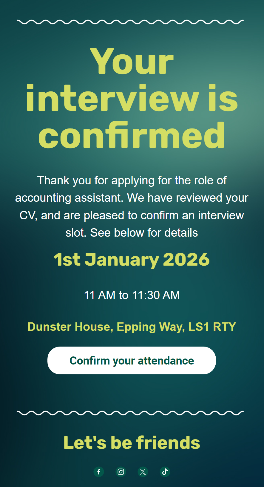 Omnisend interview email confirmation