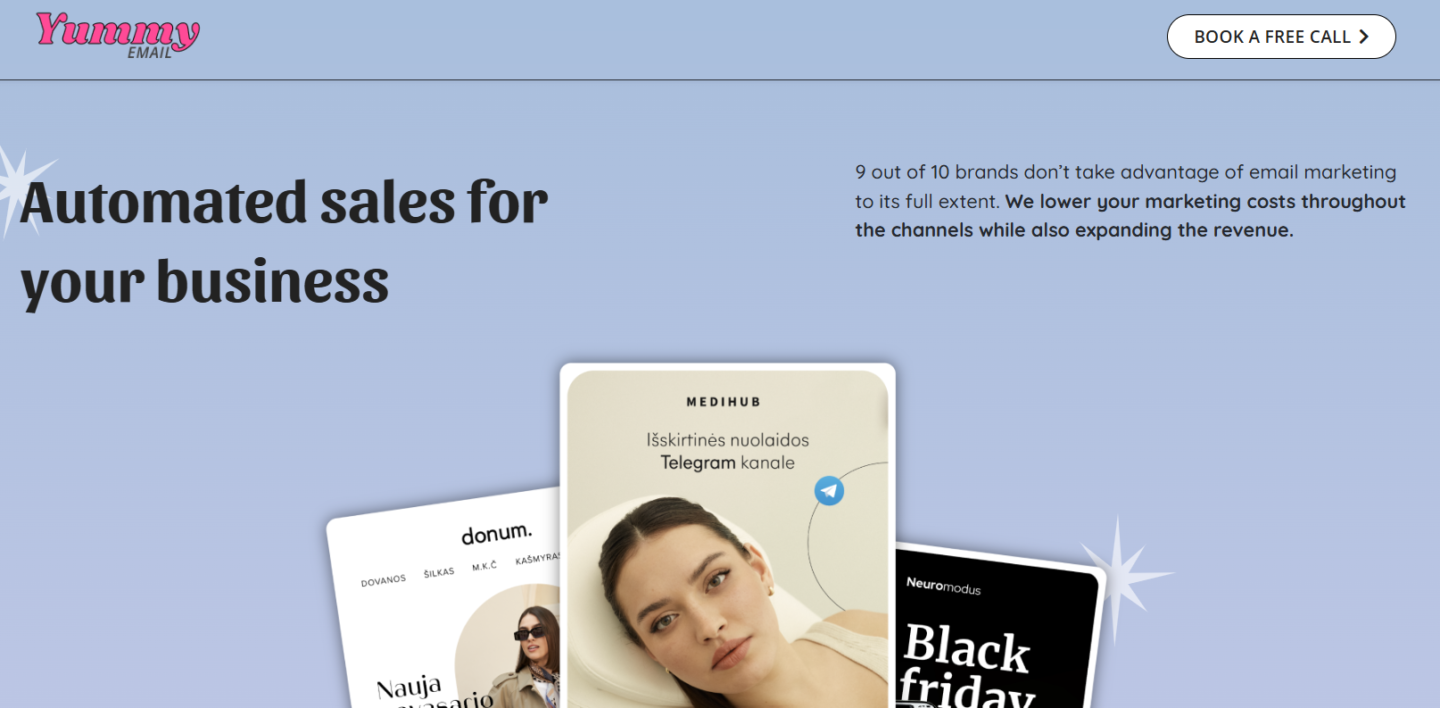 Yummyemail agency homepage