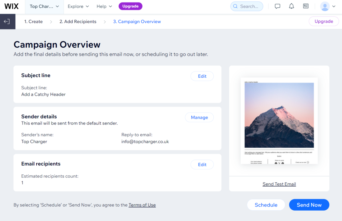 Wix campaign overview